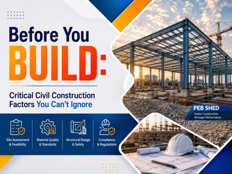 This guide explains the most important civil construction factors you should never ignore before starting a project. From site selection to project execution, you’ll learn how proper planning creates stronger, safer, and more cost-effective structures.