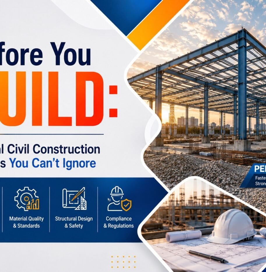 This guide explains the most important civil construction factors you should never ignore before starting a project. From site selection to project execution, you’ll learn how proper planning creates stronger, safer, and more cost-effective structures. This guide explains the most important civil construction factors you should never ignore before starting a project. From site selection to project execution, you’ll learn how proper planning creates stronger, safer, and more cost-effective structures.