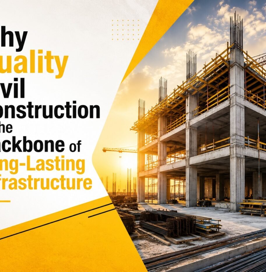 Today, businesses and industries are looking for structures that are not only cost-effective but also long-lasting, safe, and efficient. This is why quality civil construction has become the backbone of modern infrastructure development across the world. Today, businesses and industries are looking for structures that are not only cost-effective but also long-lasting, safe, and efficient. This is why quality civil construction has become the backbone of modern infrastructure development across the world.