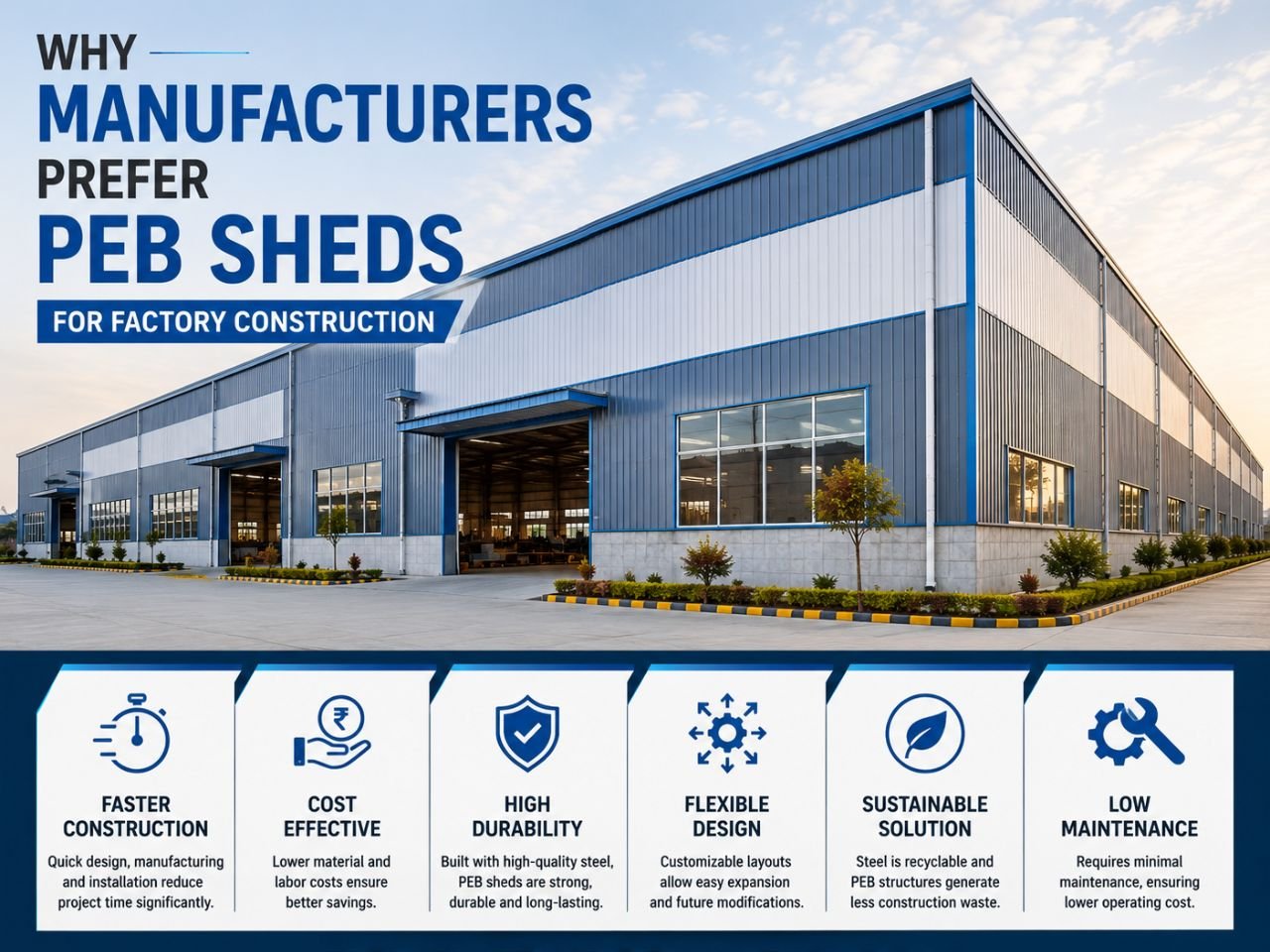 Why Manufacturers Prefer PEB Sheds for Factory Construction