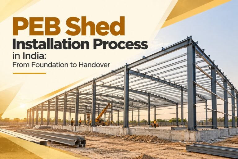 PEB Shed Installation Process in India: From Foundation to Handover