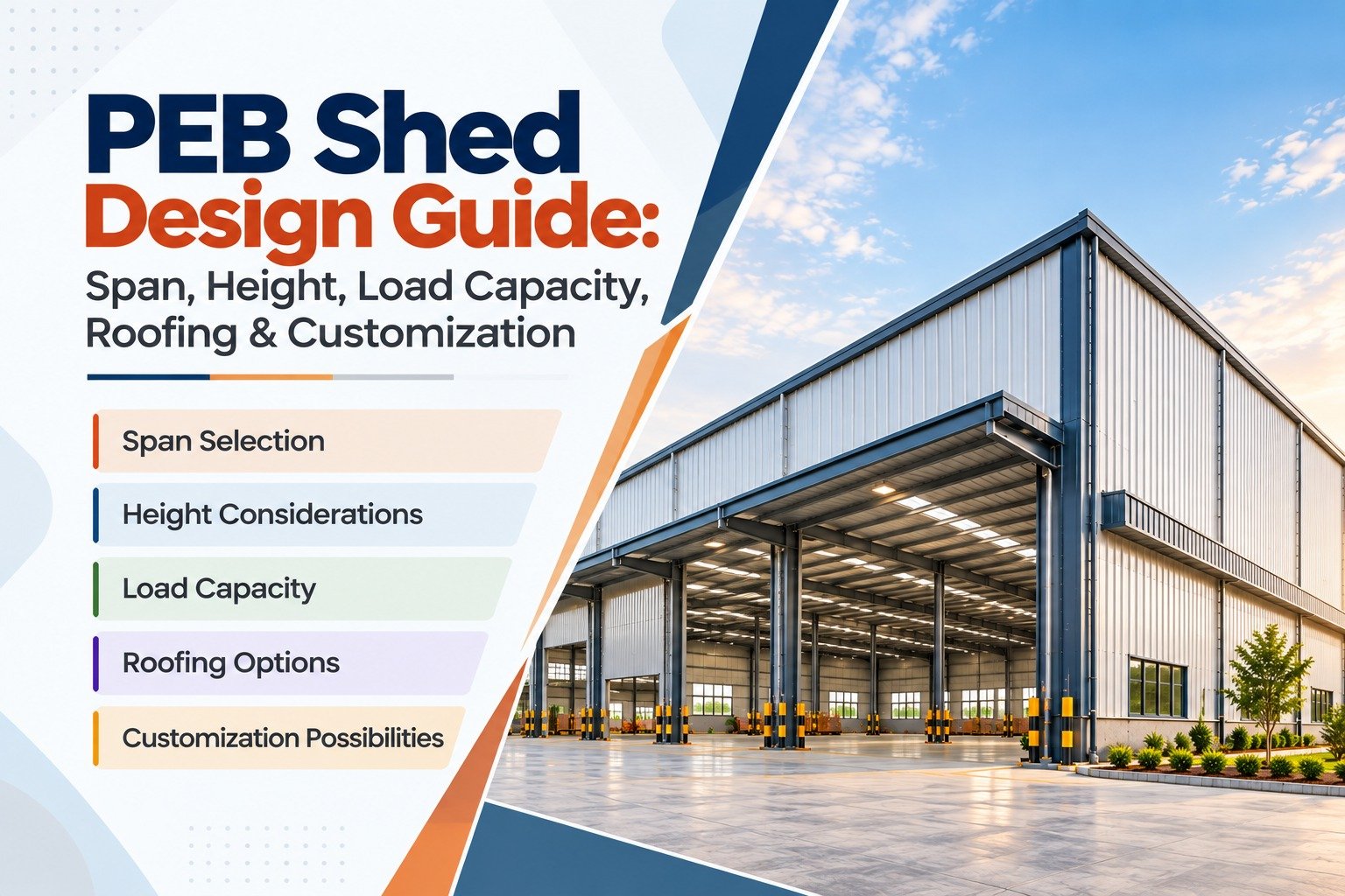 PEB Shed Design Guide: Span, Height, Load Capacity, Roofing & Customization
